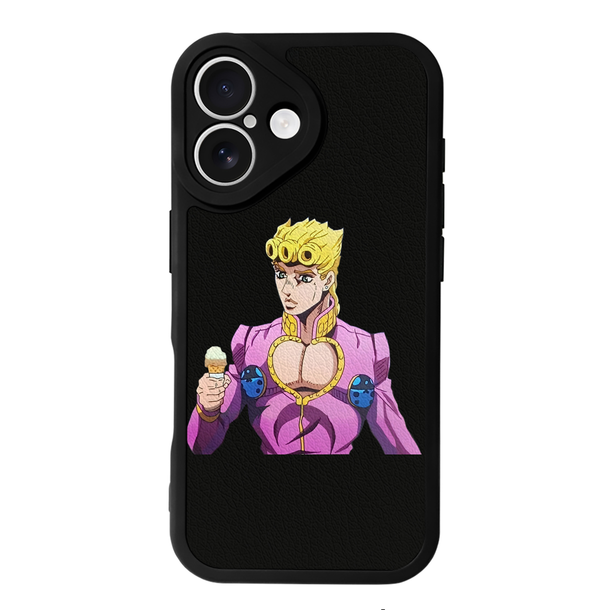 （画像用） ジョジョの奇妙な冒険 ジョルノ?ジョバァーナ JoJo's Bizarre Adventure Giorno Giovanna 【iPhone 16シリーズ対応】シリコンスマホケース（レザー調） 材質：シリコン